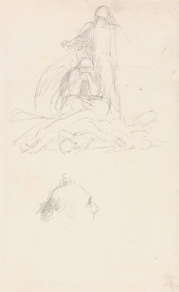 Studies of Death and the Resurrection and a Head of a Man ca 1860