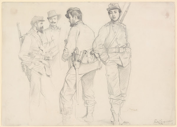 Study of French Soldiers at Rest ca 1870