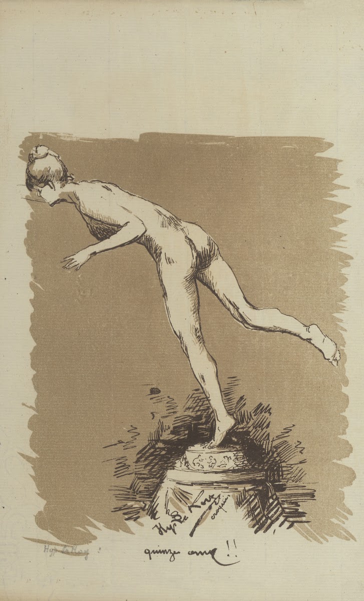 Tuimelende Vrouw Op Een Sokkel 1887