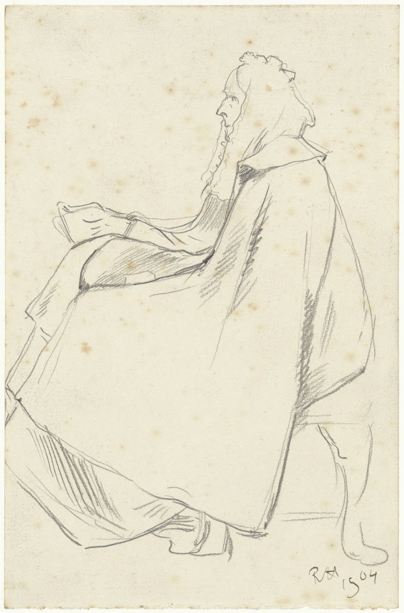 Zittende vrouw met hoofddoek 1904