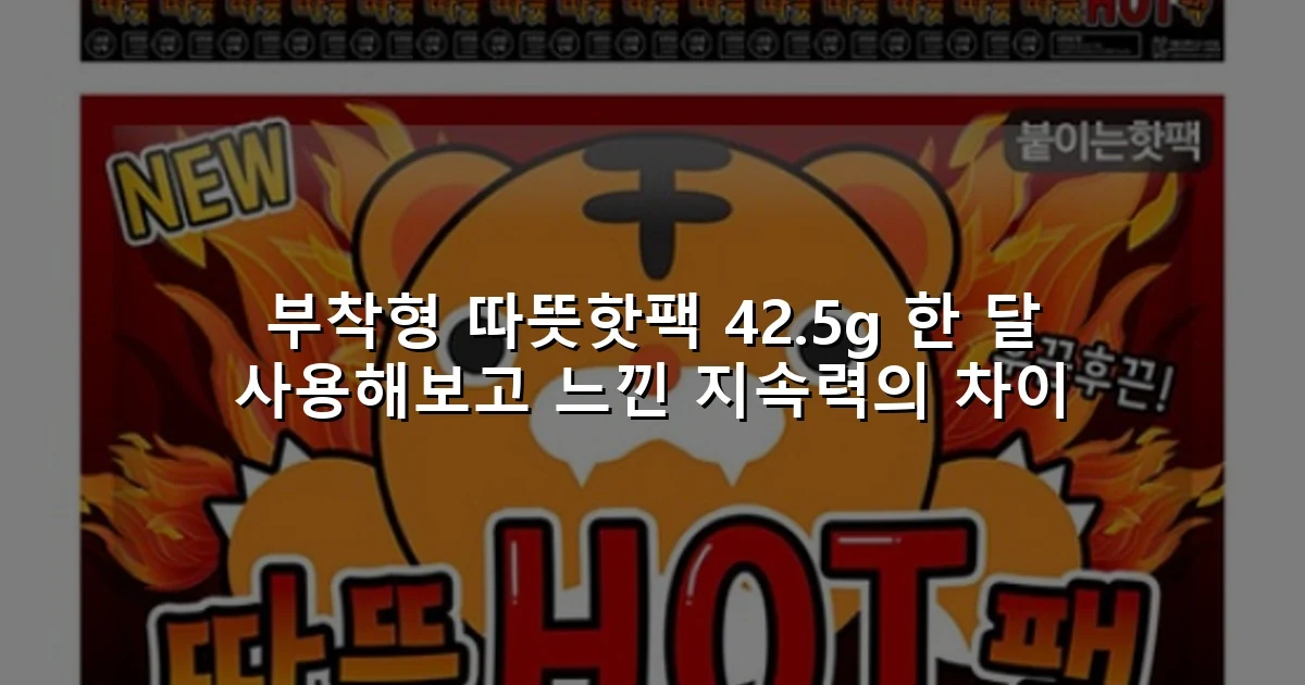 부착형 따뜻핫팩 42.5g 한 달 사용해보고 느낀 지속력의 차이
