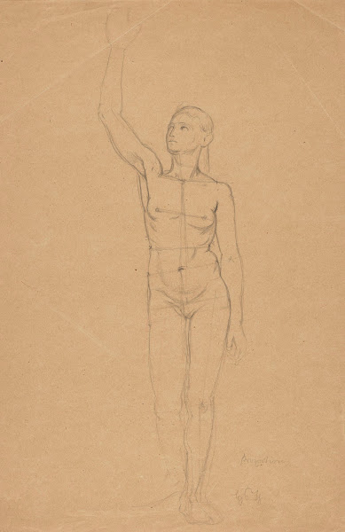Study for a Female Nude with Her Right Hand Raised 1865   1924