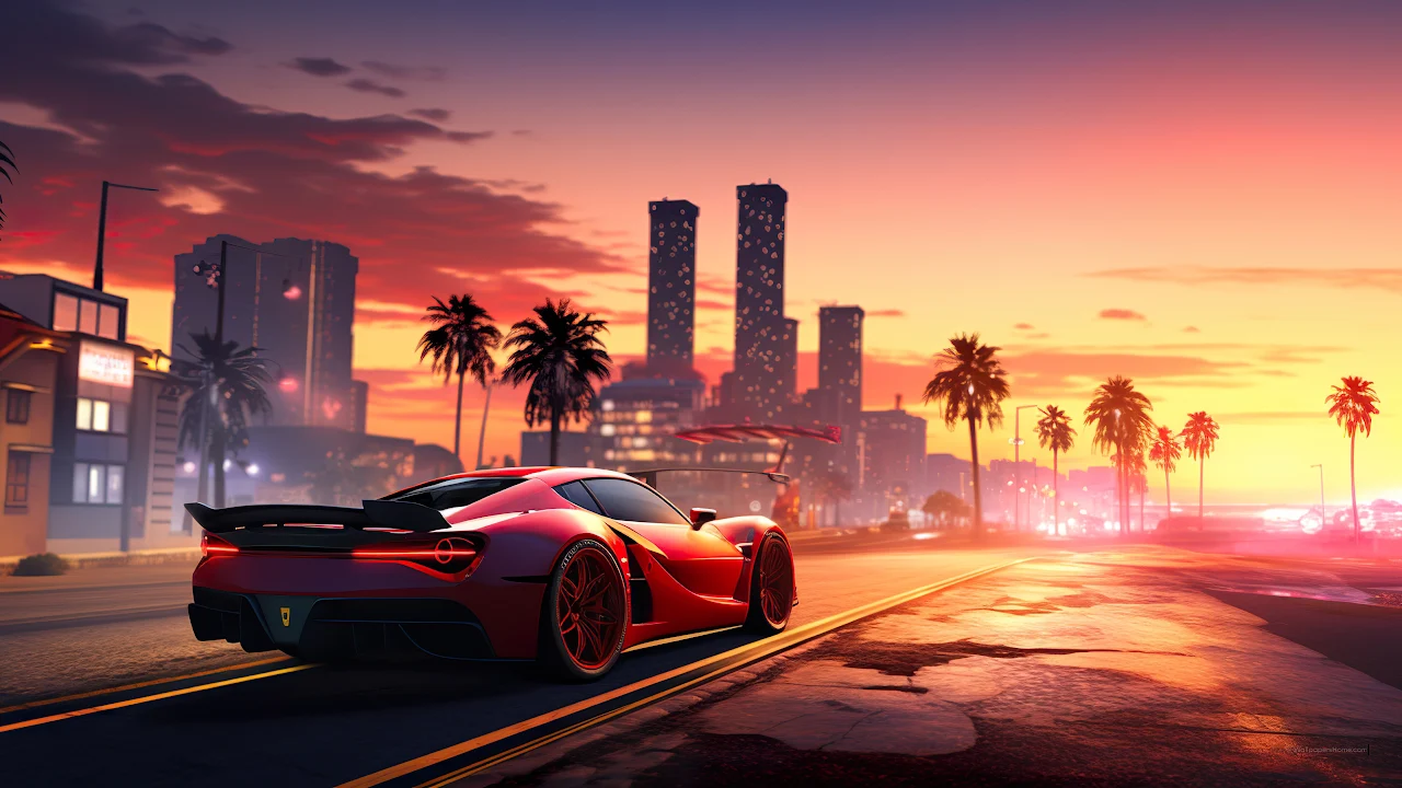 Grand Theft Auto VI, GTA 6, Vice City, Fan Art 4K Desktop Wallpaper