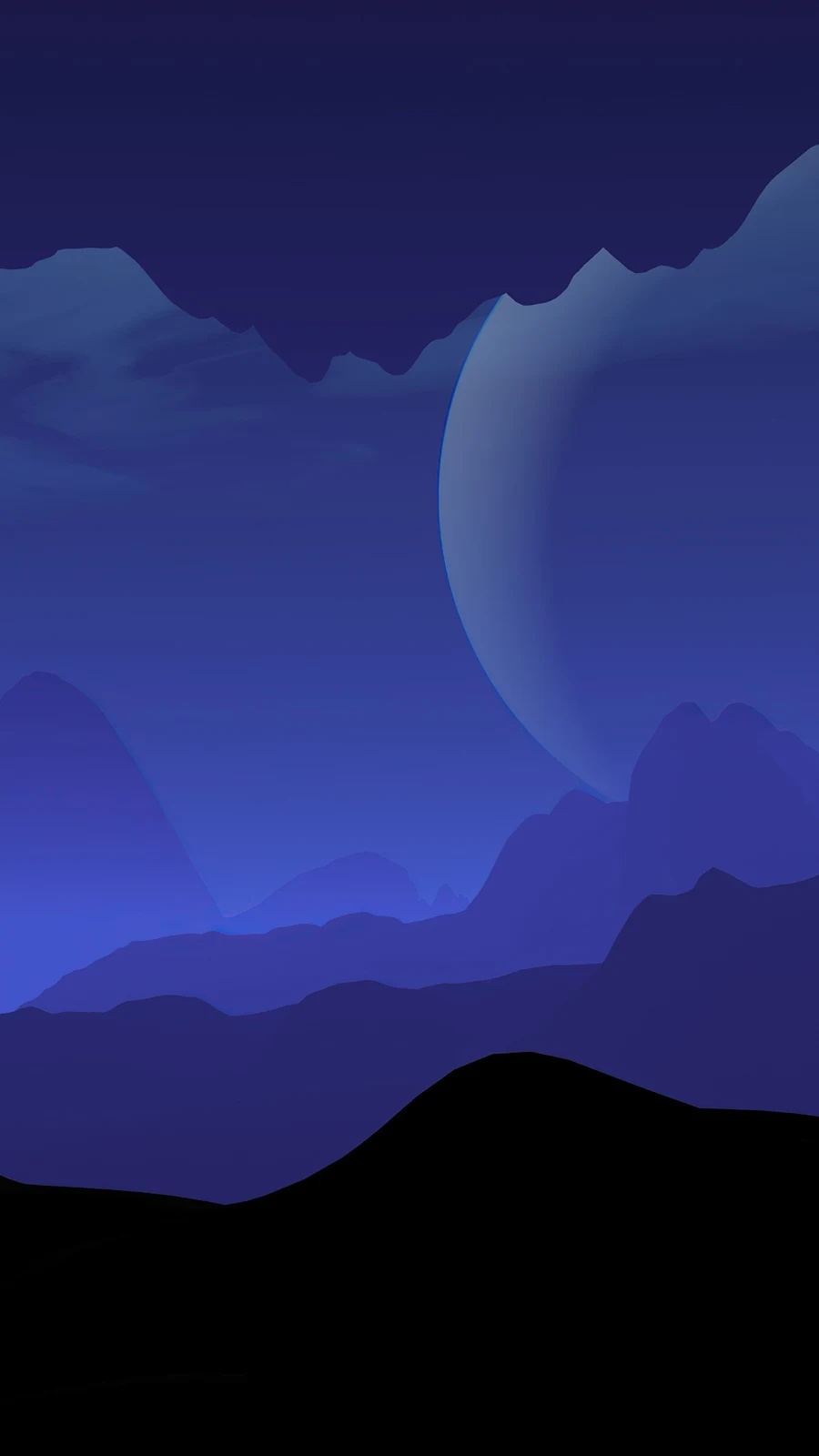 Blue Minimalist Alien Landscape 4K iPhone Wallpaper Background [2160x3840] Free Download