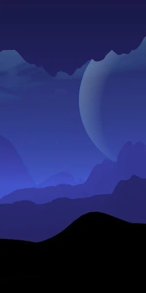 Blue Minimalist Alien Landscape 4K iPhone Wallpaper Background