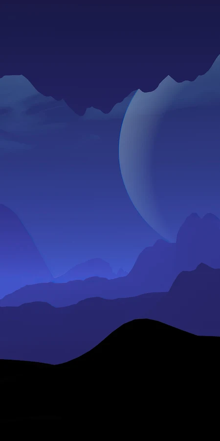 Blue Minimalist Alien Landscape 4K iPhone Phone Wallpaper