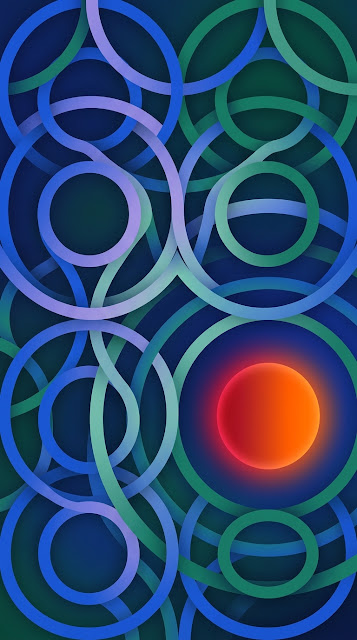 Sleek Contemporary Abstract Geometry with Overlapping Circular Gradients - Free mobile Wallpaper