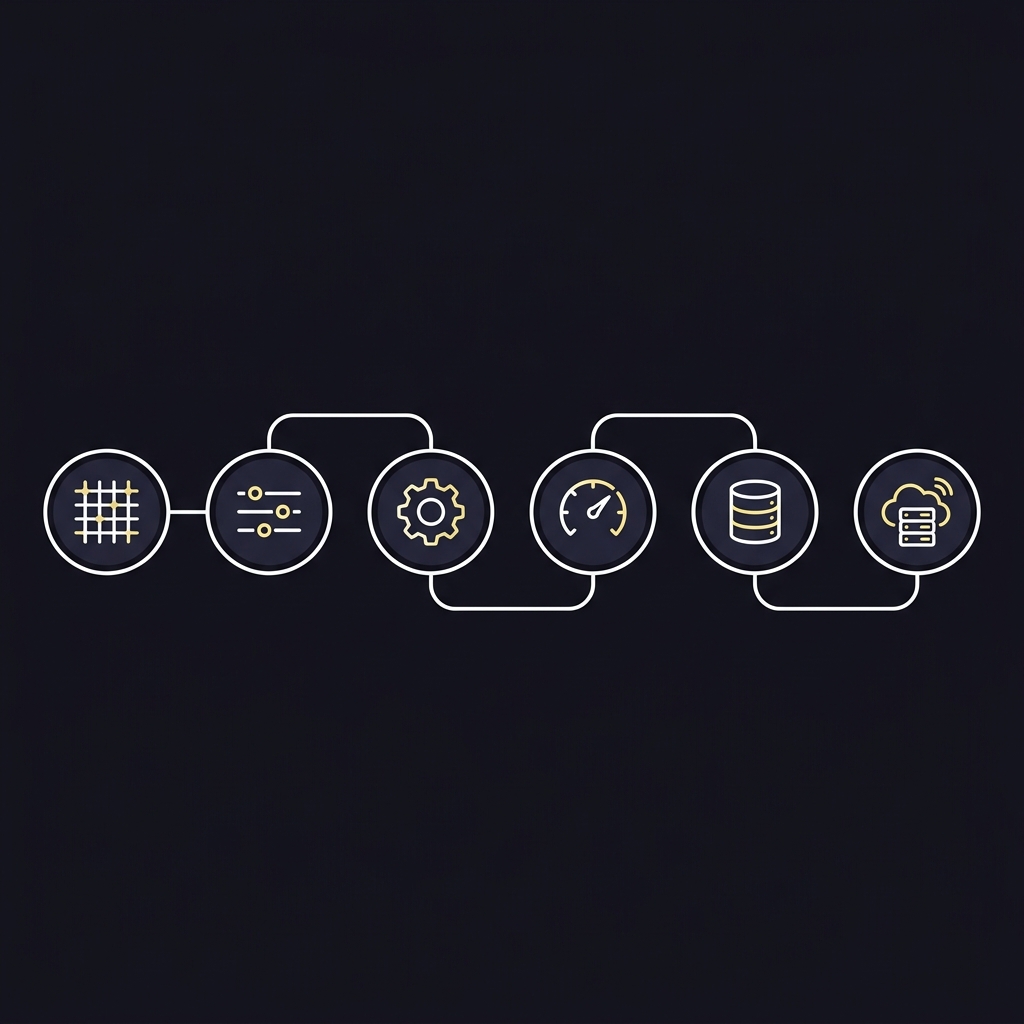 Building a Simple Sports Prediction Model minimalist 2D vector flowchart showing data preprocess model calibration logging and serving endpoint on dark background #10101a