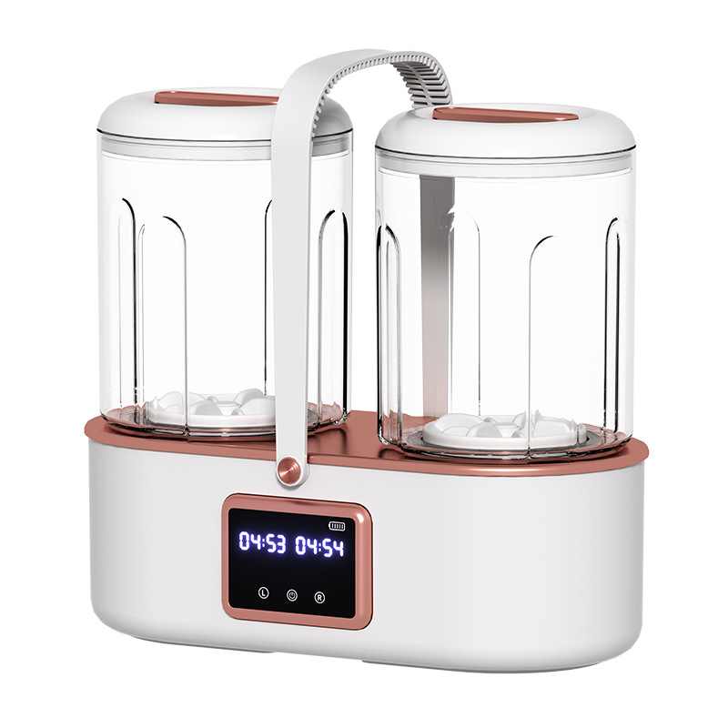 Portable double washing machine with battery, cordless