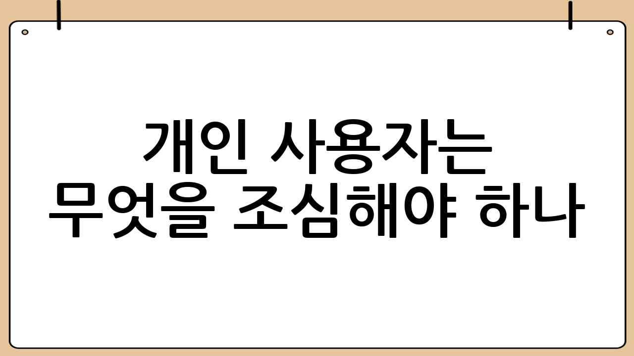 개인 사용자는 무엇을 조심해야 하나