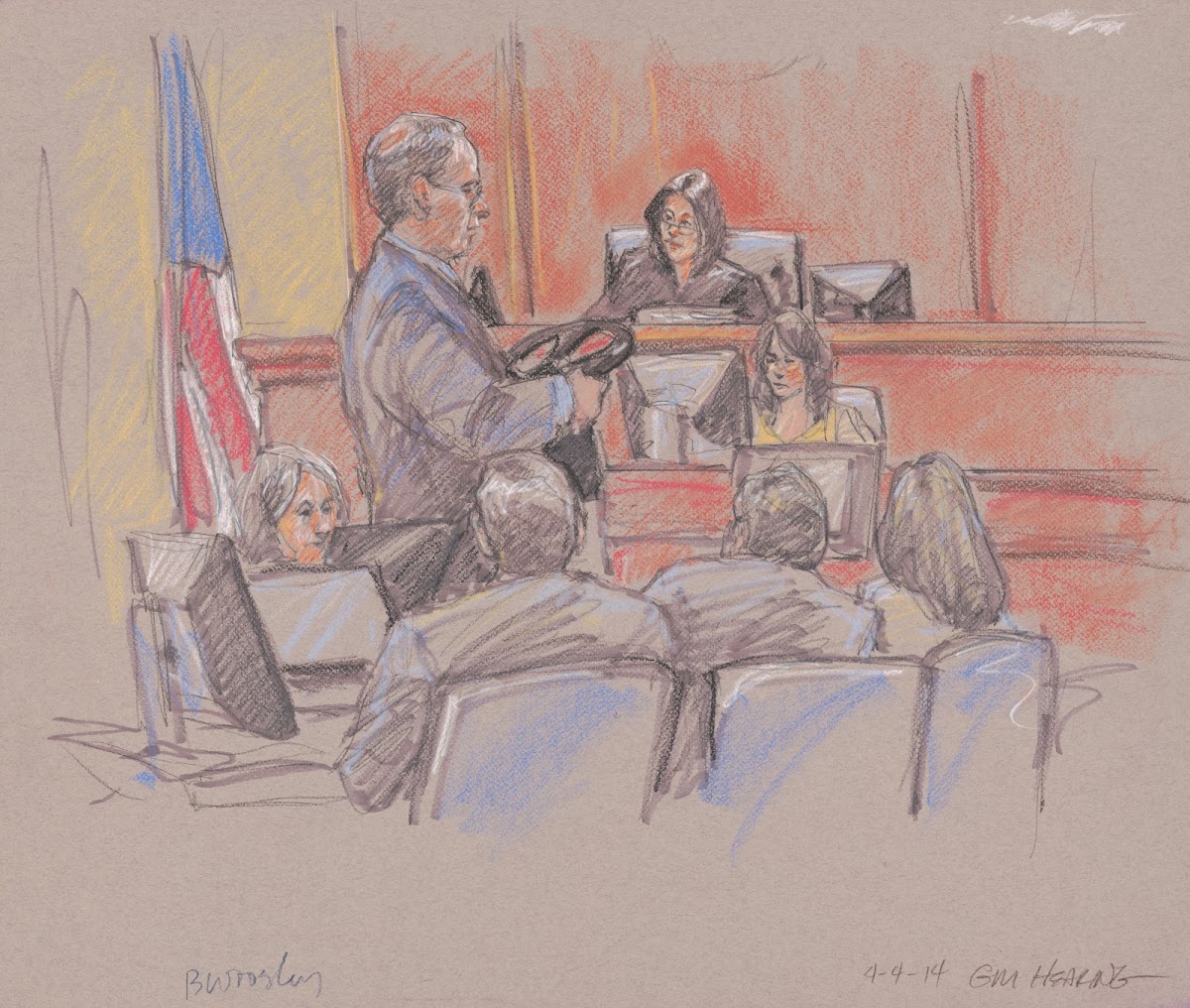 Lawyer judge Nelva Gozales Ramos and others during the 2014 civil trial against
