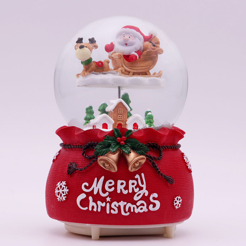 Decorative Snow Globe Music Box with Light and Music