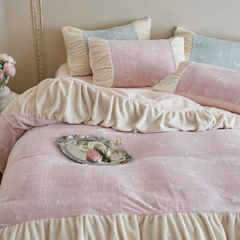 French Warm Plush Bedding Set, 4-piece