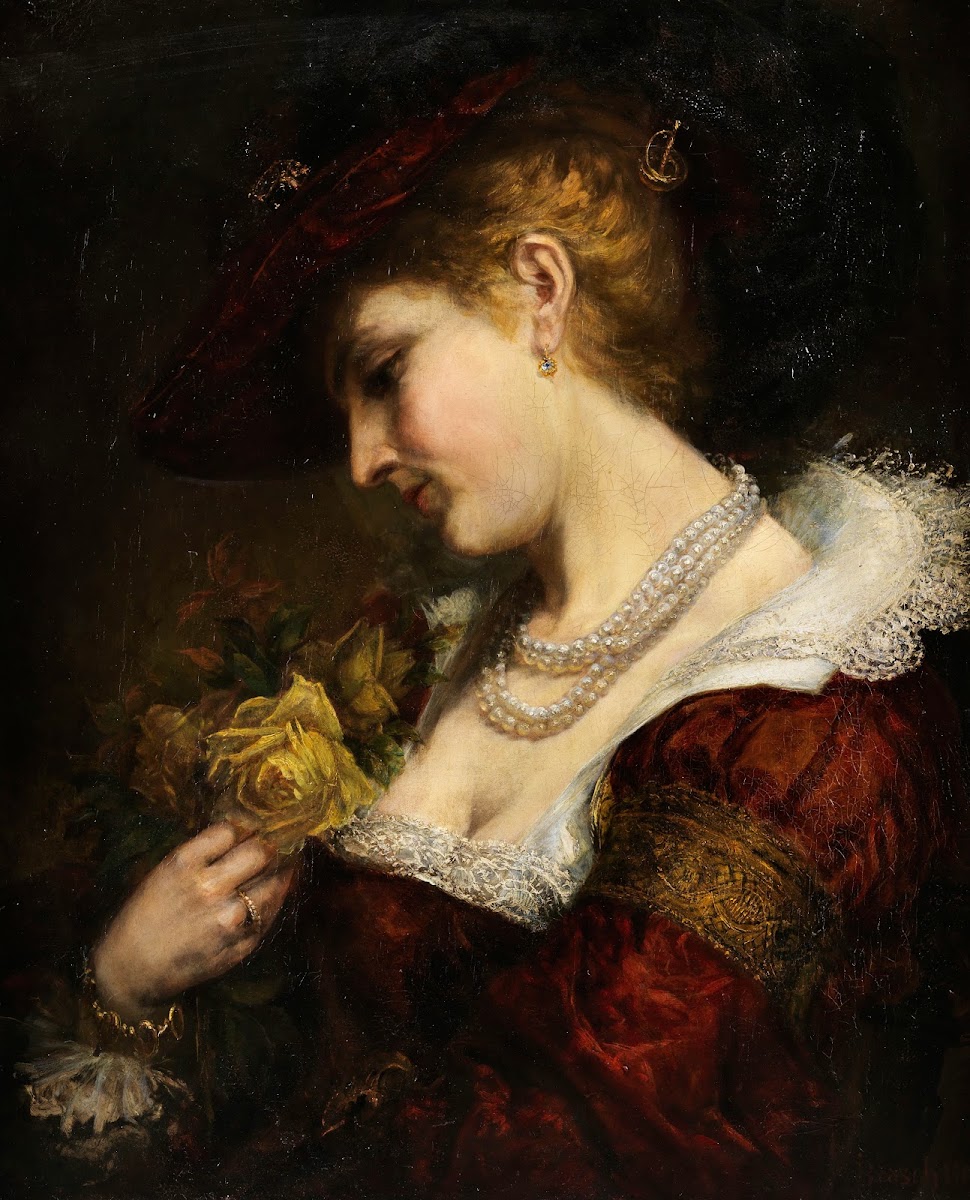 Dame Mit Rosenstrauß 1901