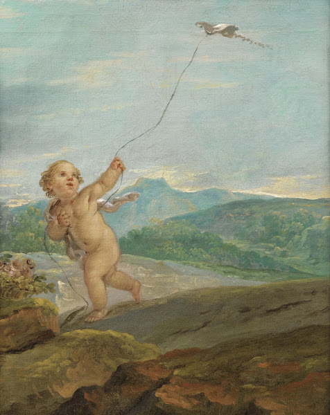 Ange jouant avec un cerf volant 1763