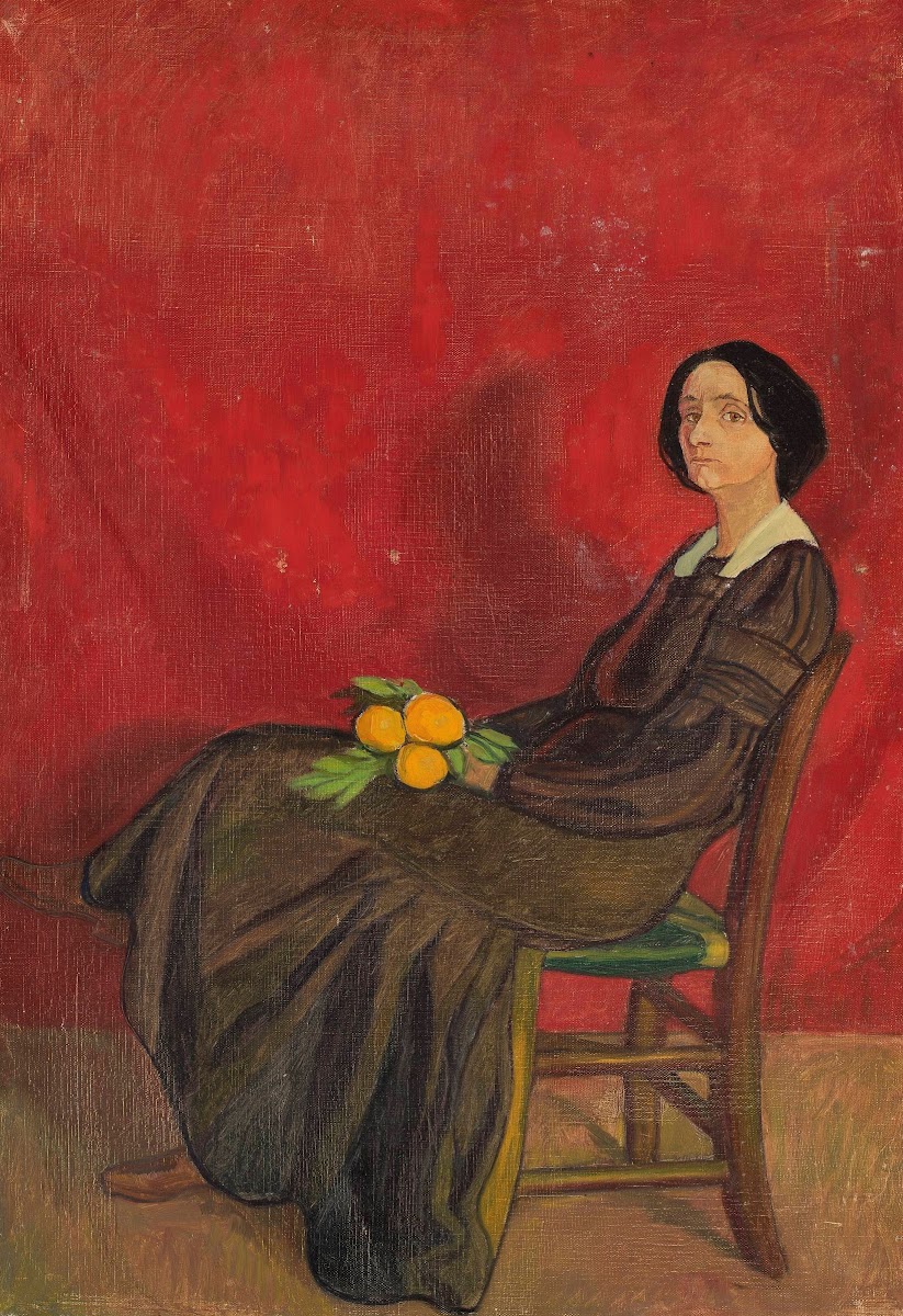 Portrait of a woman with flowers