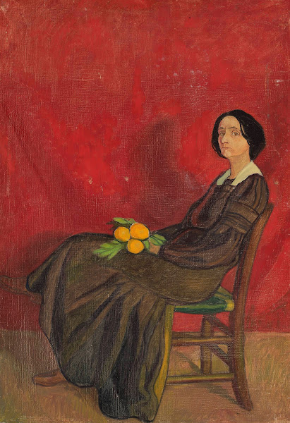 Portrait of a woman with flowers