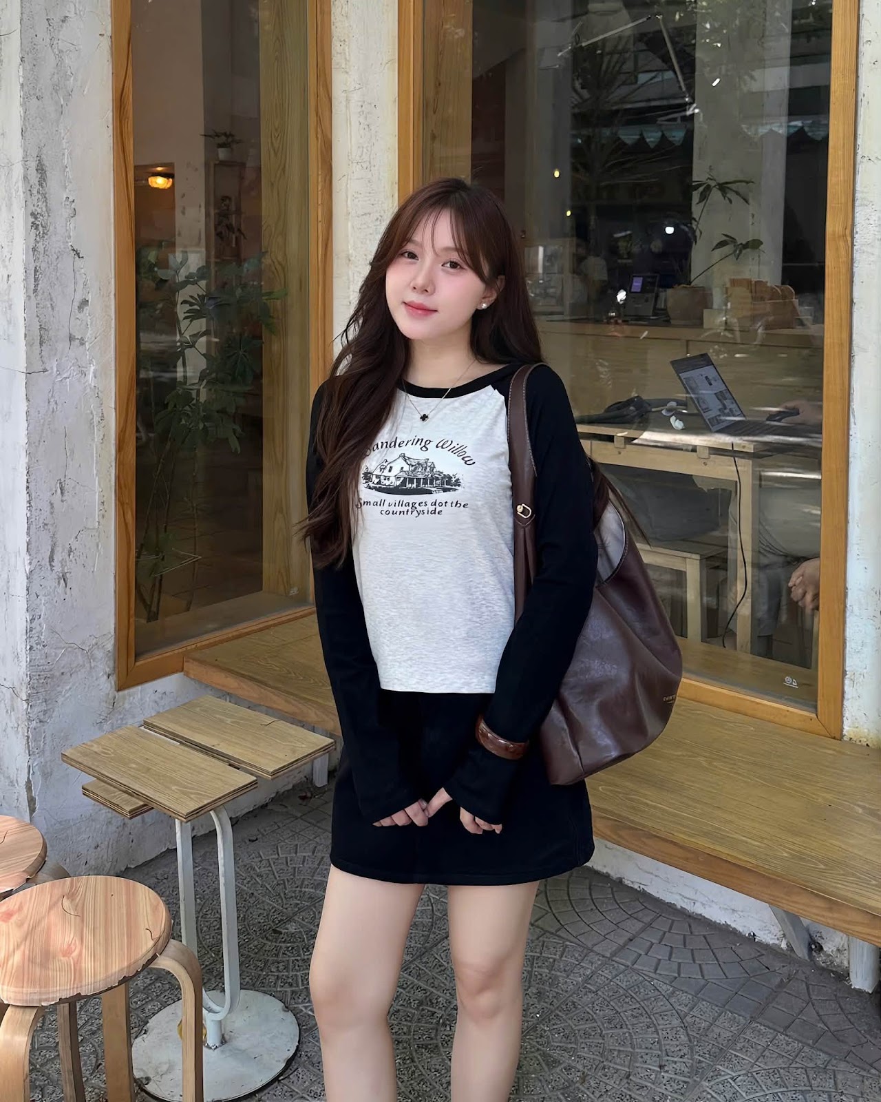 Áo thun dài tay cổ tròn in hình ngôi nhà XIONXXEN SHOP 5503 – Image 4