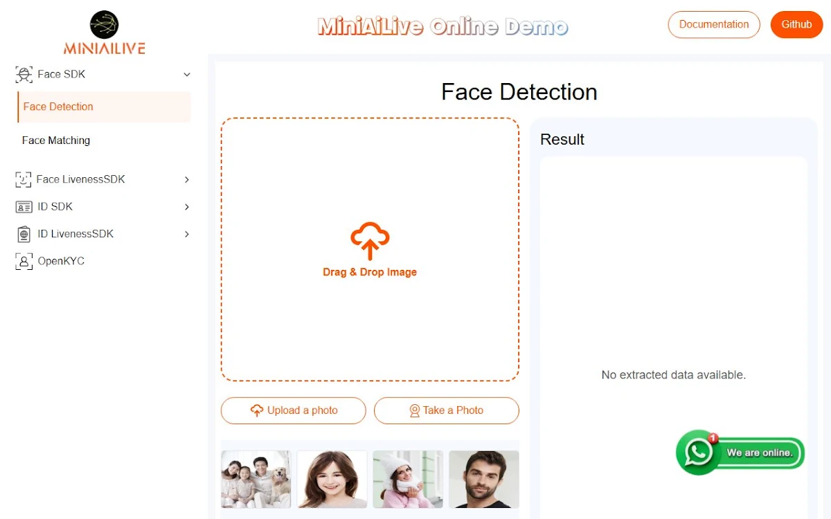 Captura de Face & ID Recognition Online Demo