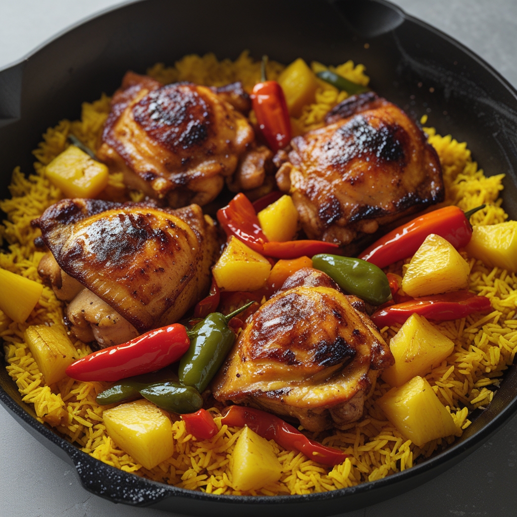 Jerk Chicken & Pineapple Skillet with Coconut Lime Rice