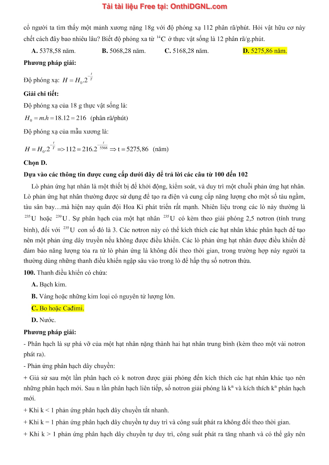 300 bài tập môn Vật Lý - Ôn thi ĐGNL ĐHQG TPHCM Phần 2