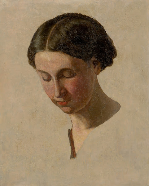 A study of a girls head 1845 1850