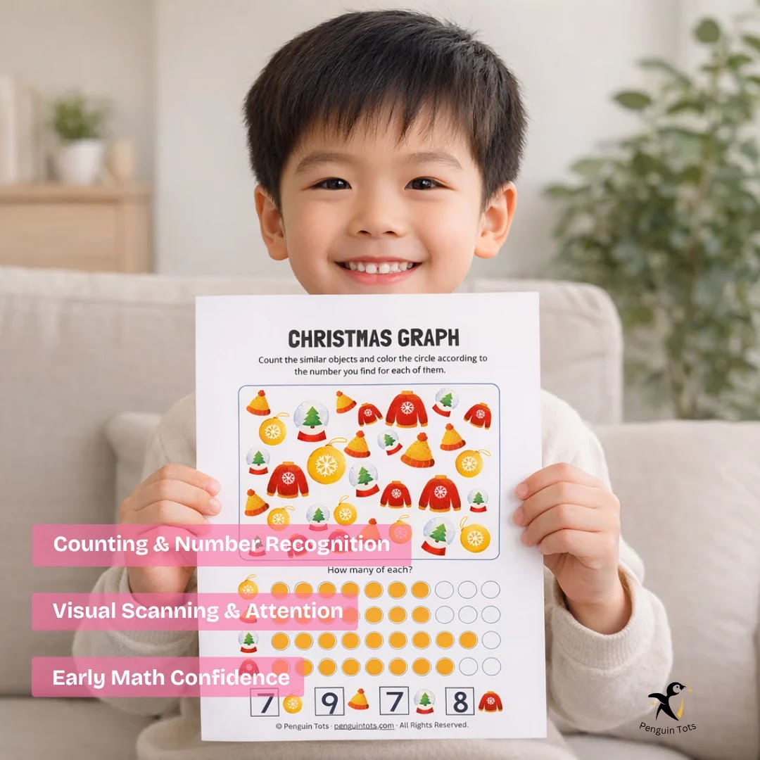 Christmas Counting Activity | Number Recognition, Visual Scanning & Early Math Skills