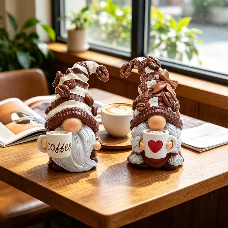 Weihnachtliche Wichtel-Figuren aus Kunstharz