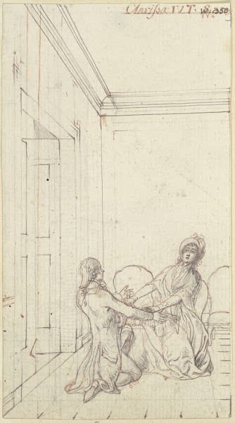 Clarissa sitting on the right ca 1795