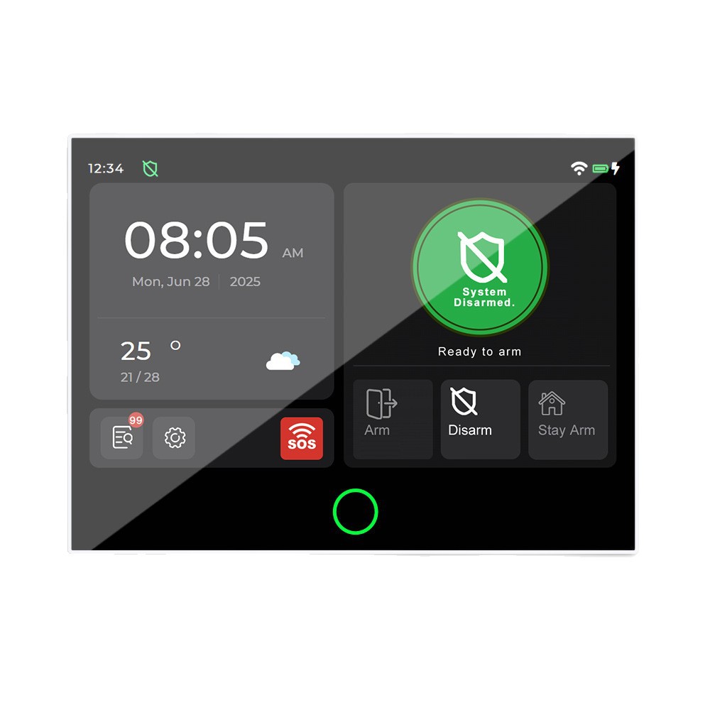Alarm system with 7-inch touchscreen, WiFi+4G