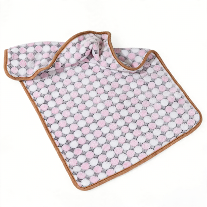 Fleece pet mat, paw and bone pattern
