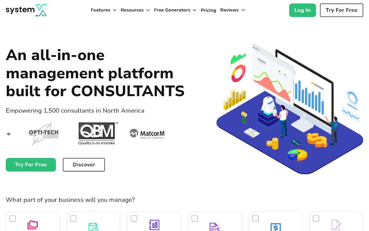 Captura de SystemX - Business Management Platform