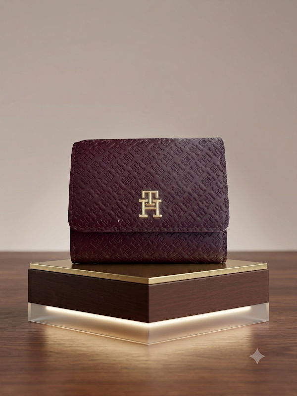 Billetera Corta Vino Tinto Tommy Hilfiger