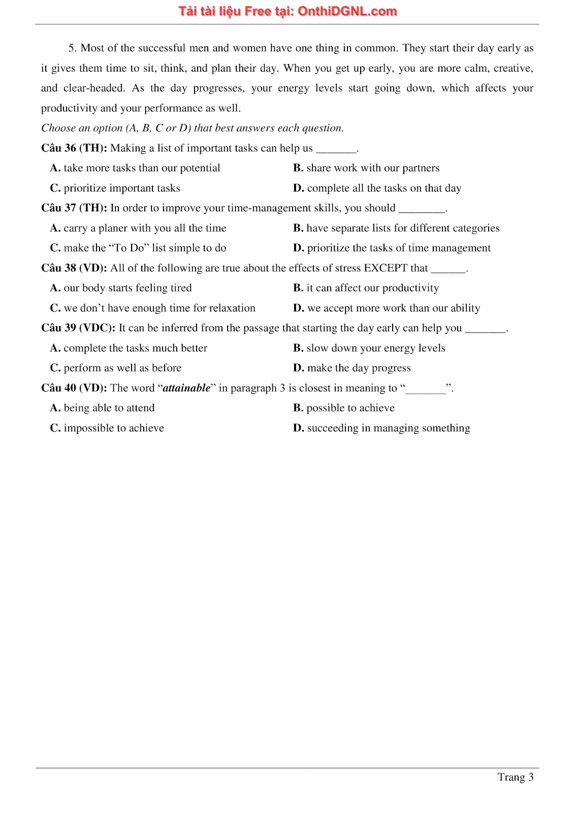 800 bài tập môn Tiếng Anh - Ôn thi ĐGNL ĐHQG TP HCM Phần 6