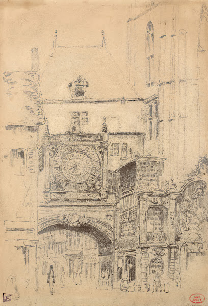 Le Gros Horloge et la fontaine dAréthuse à Rouen