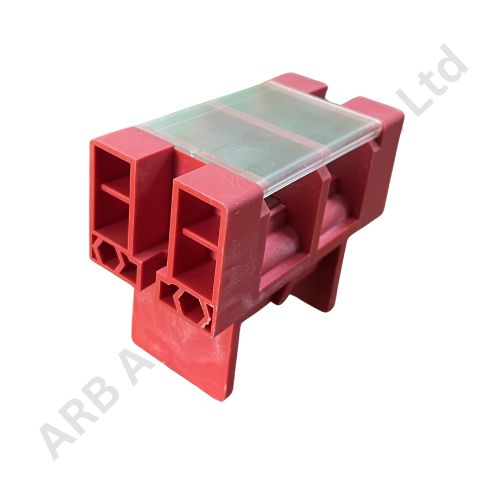 FENCE TERMINAL 100A 1IN-2OUT (RED) (7f1c)