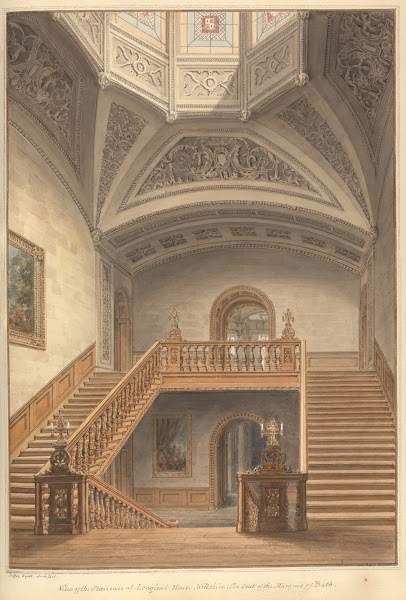 View of the Staircase at Longleat House Wiltshire the Seat of the Marquis of Bat