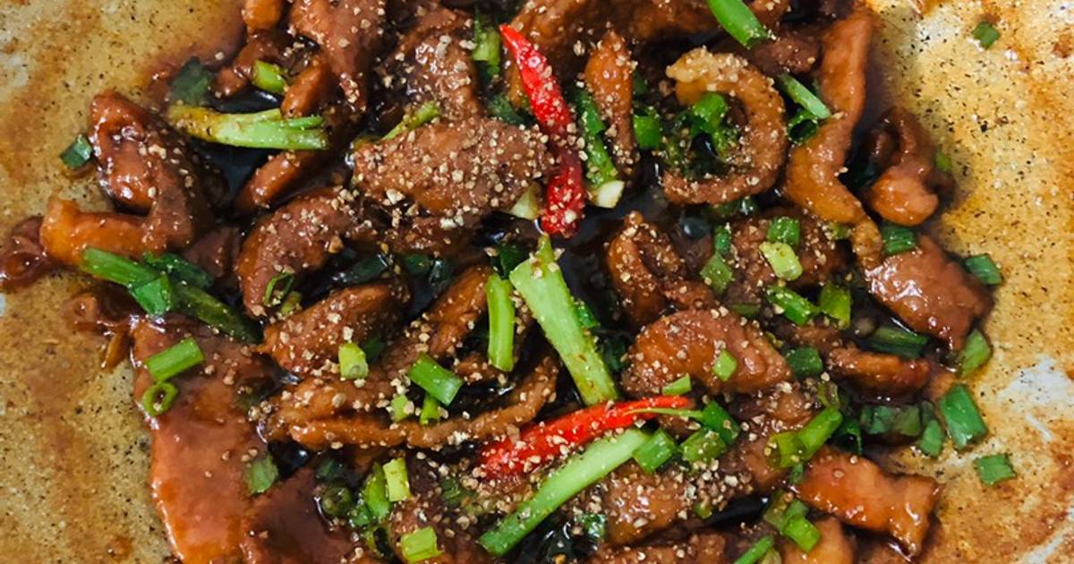 Thịt cóc lếch kho tiêu