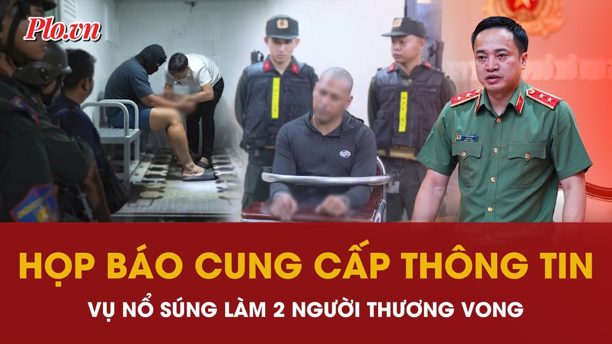 Trung tướng Mai Hoàng chủ trì họp báo cung cấp thông tin vụ nổ súng làm 2 người thương vong - Báo Pháp Luật TP.HCM