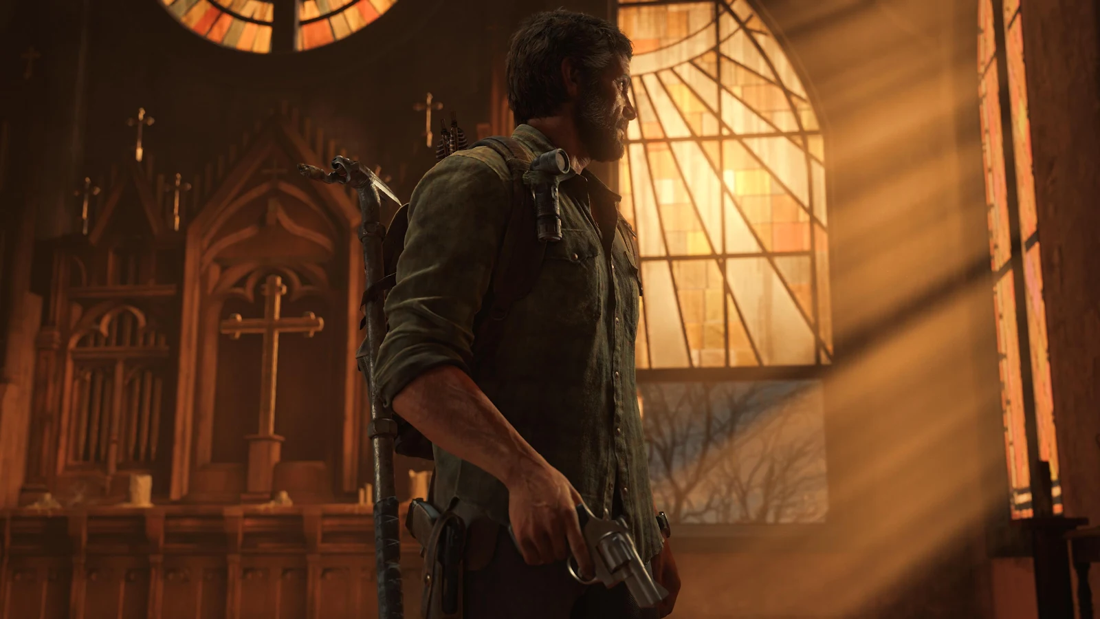 Joel Miller In The Church 4K Desktop Wallpaper