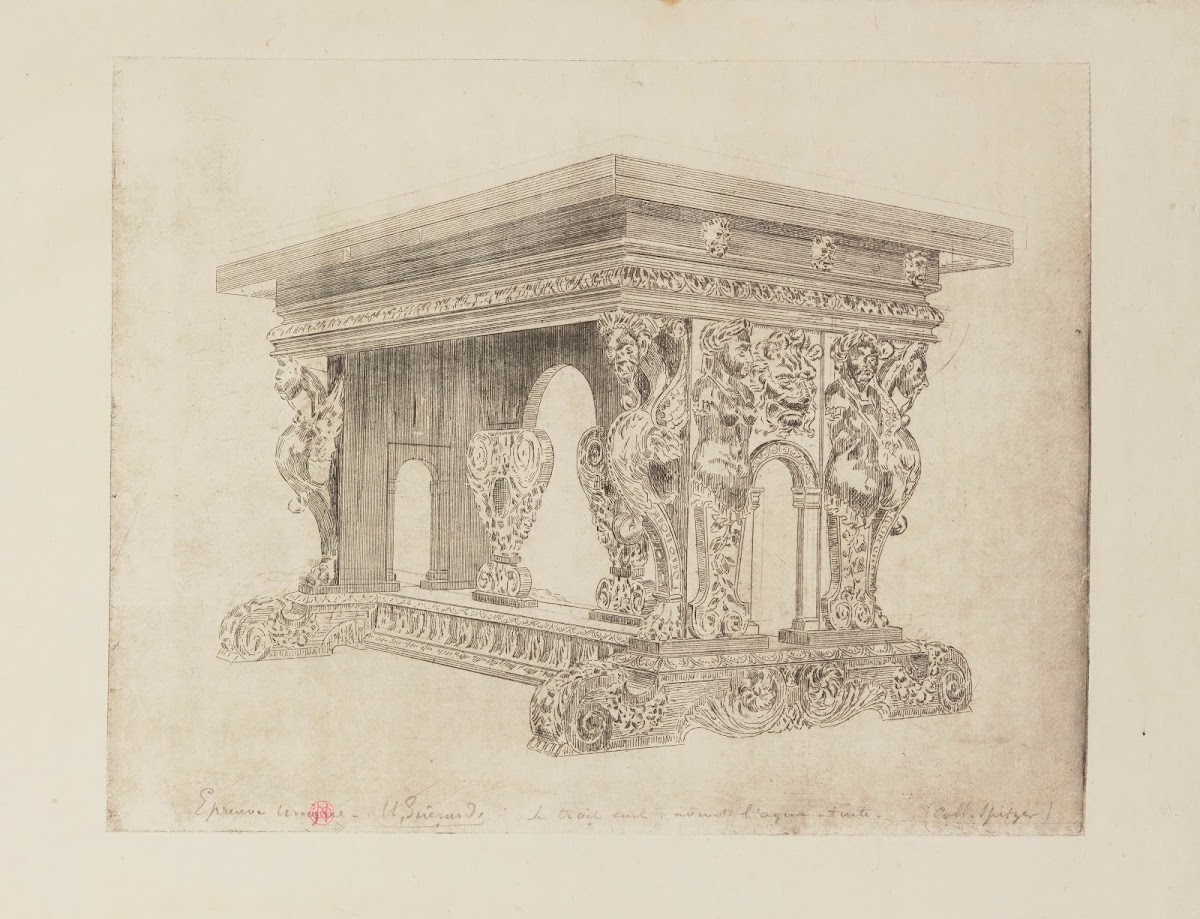 Table de noyer France 16e siècle collection Spitzer 1882