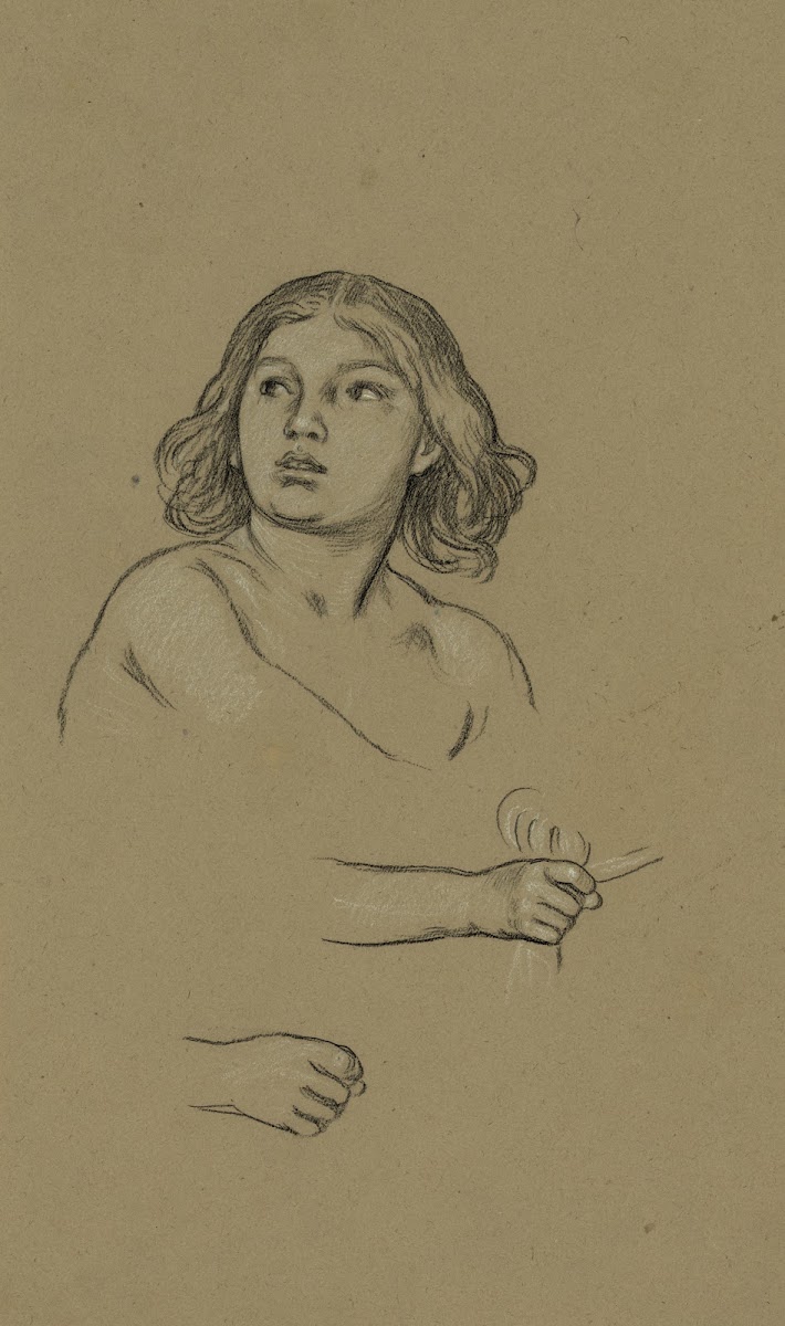 Boy with long hair facing slightly left 1892