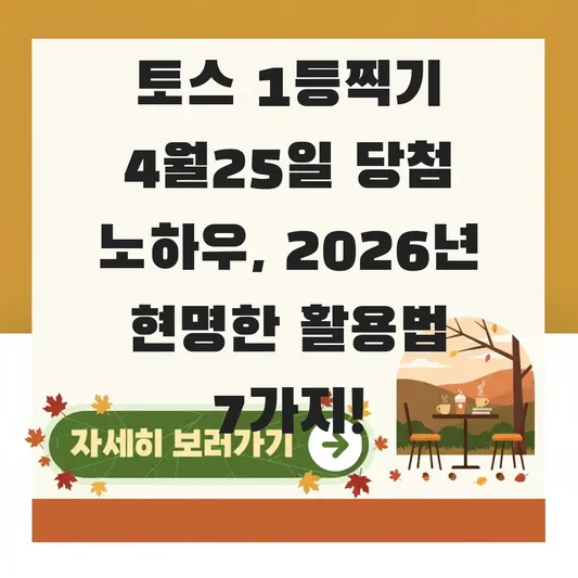 토스 1등찍기 4월25일 당첨 노하우