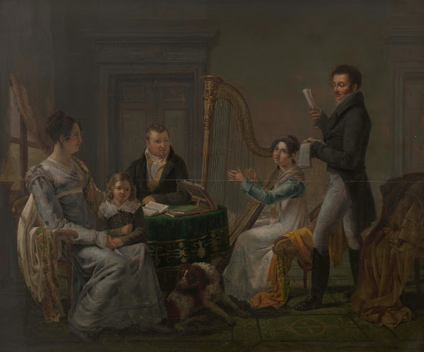 Harp lesson circa 1820