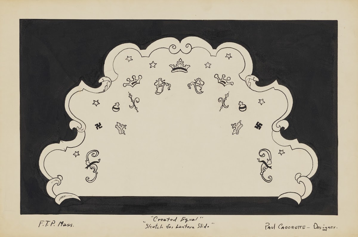 Created Equal Sketch no 10 Sketch for Lantern Slide Frame 1934 1943
