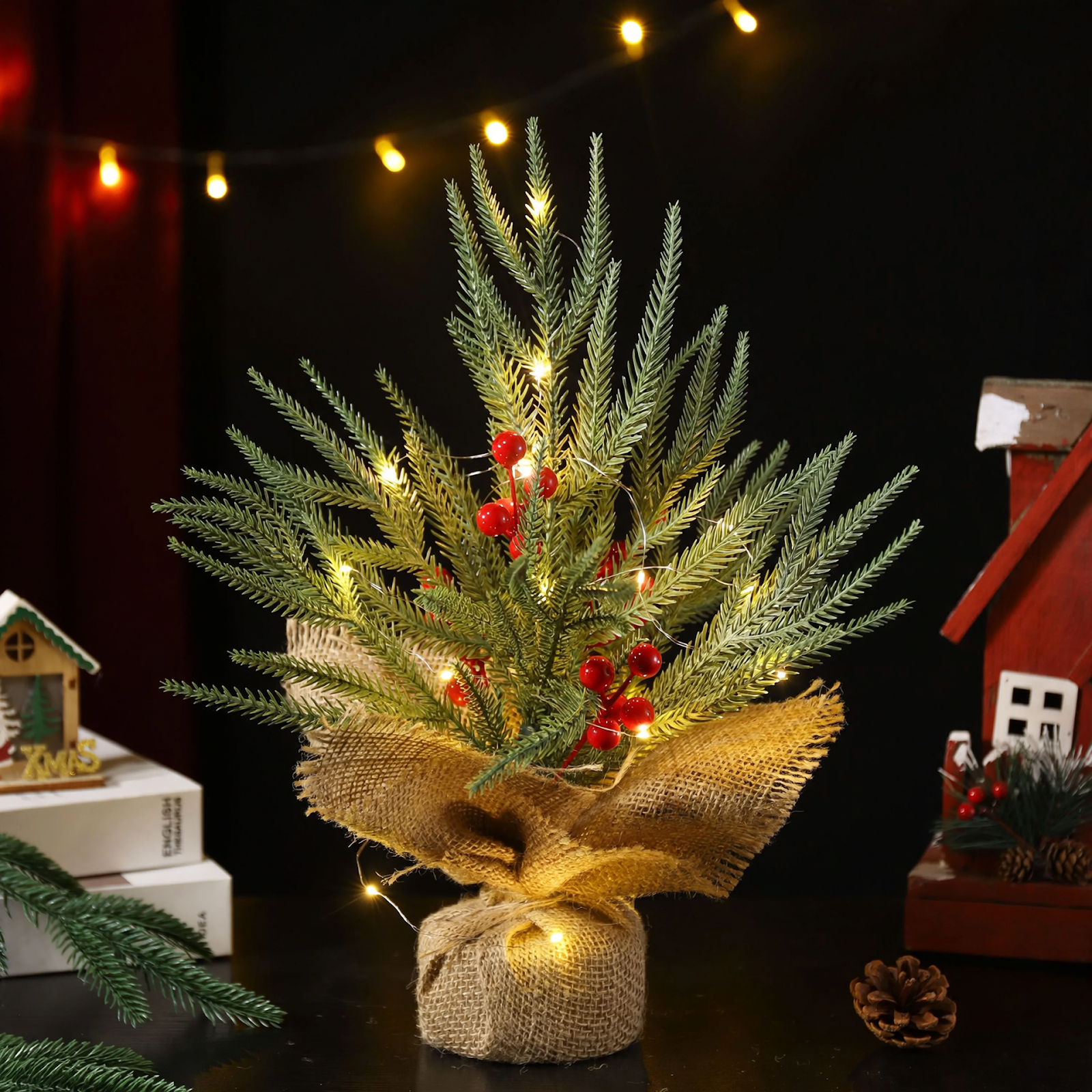 Mini Christmas tree with flocking, 45 cm