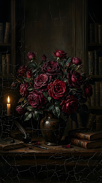 Vintage Moody Dark Floral Oil Painting Background - Free mobile Wallpaper
