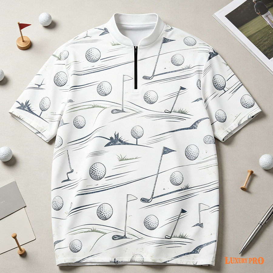 Women's Short-Sleeve Zip-Up Polo - Inside Pocket