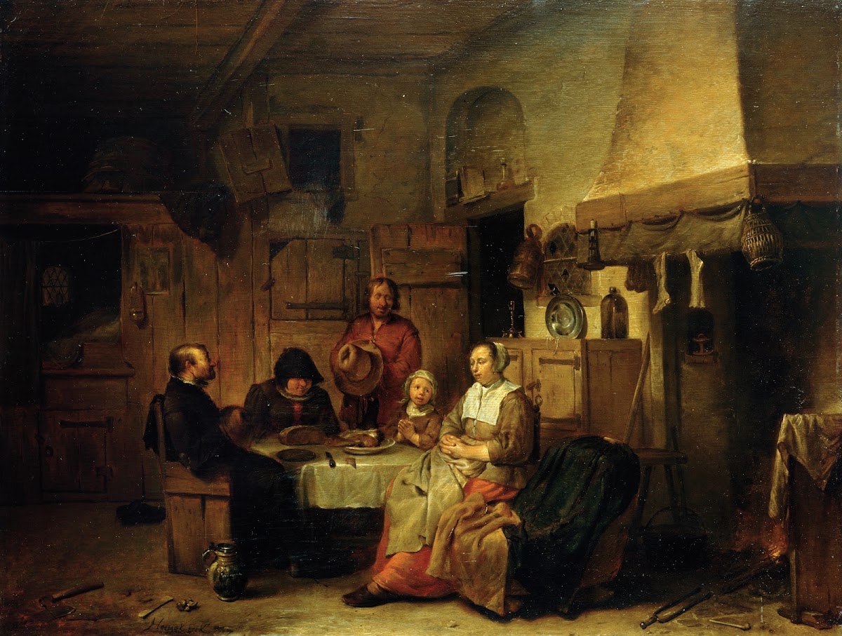 A Family Praying at the Midday Meal 1667