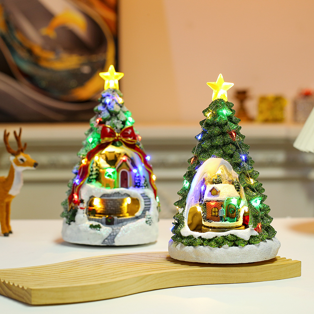 Illuminated Christmas Music Box with Music